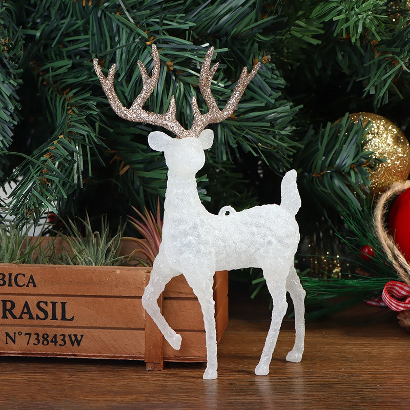 Plastikust Crystal Flash Hirv Jõulud Metsa Põder Magustoit Tabel Decor Christmas tree Kaunistused Koju Kid Naviidad kingitustepood Ekraan